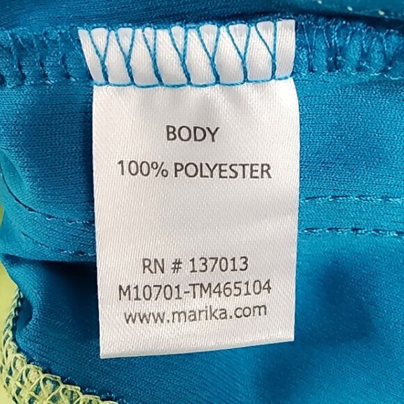 New Marika Tek Long Sleeve Top - Blue & Green - Size Medium - Picture 6 of 8
